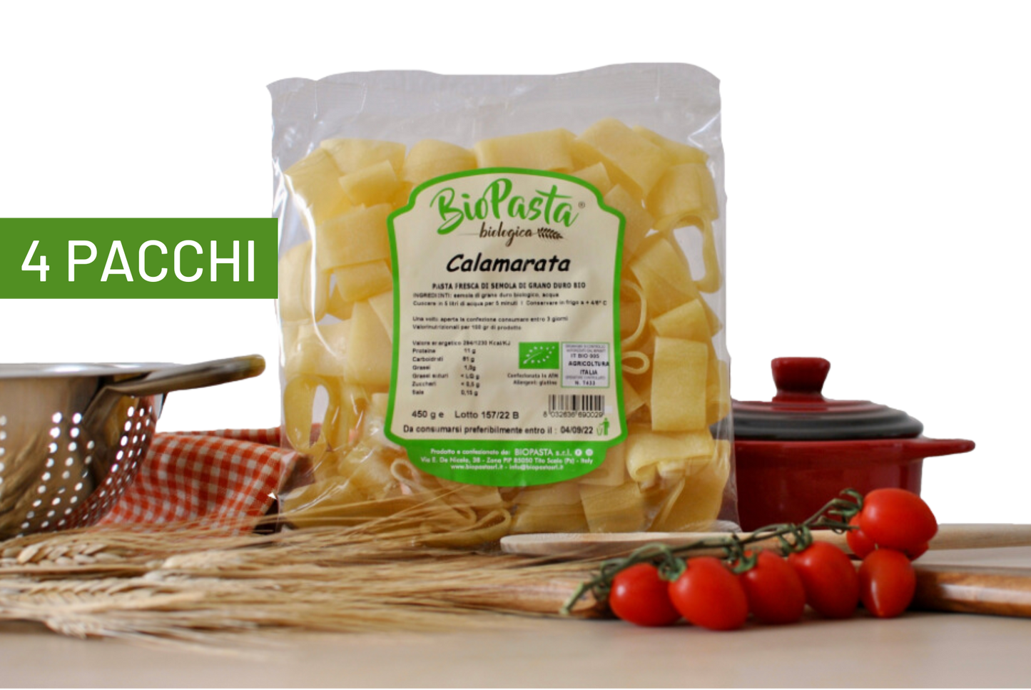 Calamarata bio pasta artigianale secca tipica lucana Multipack da 4 pacchi