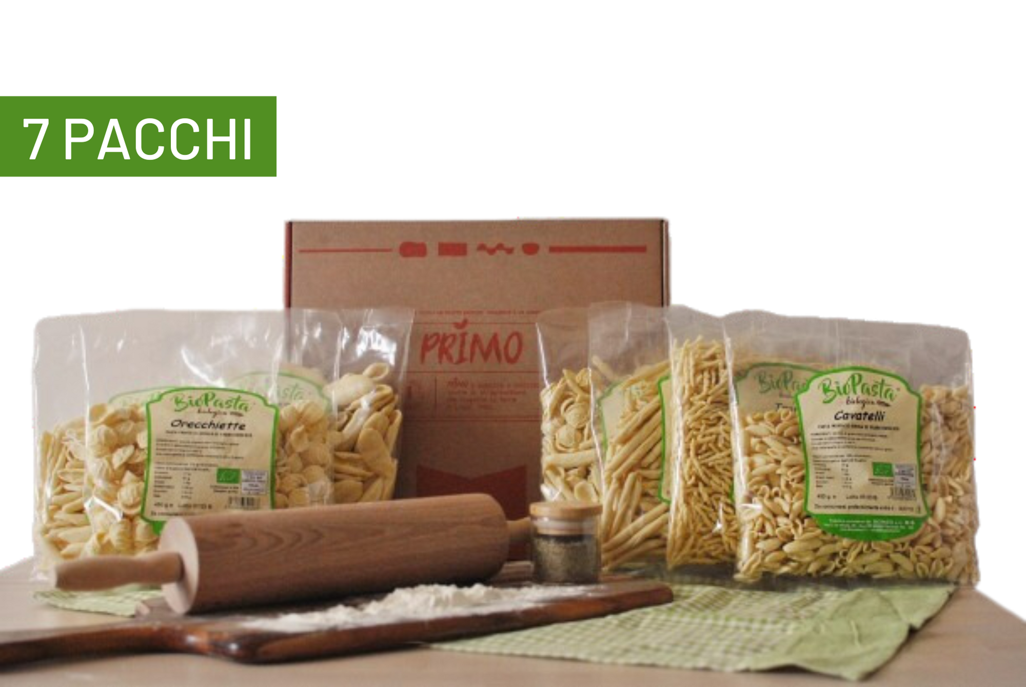 Typical Lucanian artisanal dry organic pasta Multipack of 7 packs 