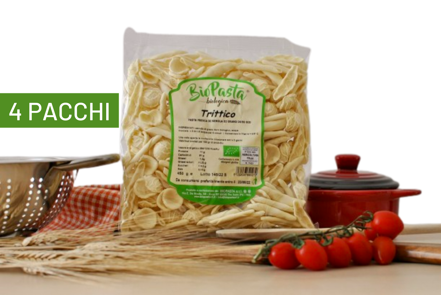 Trittico fresco bio pasta artigianale tipica lucana Multipack da 4 pacchi
