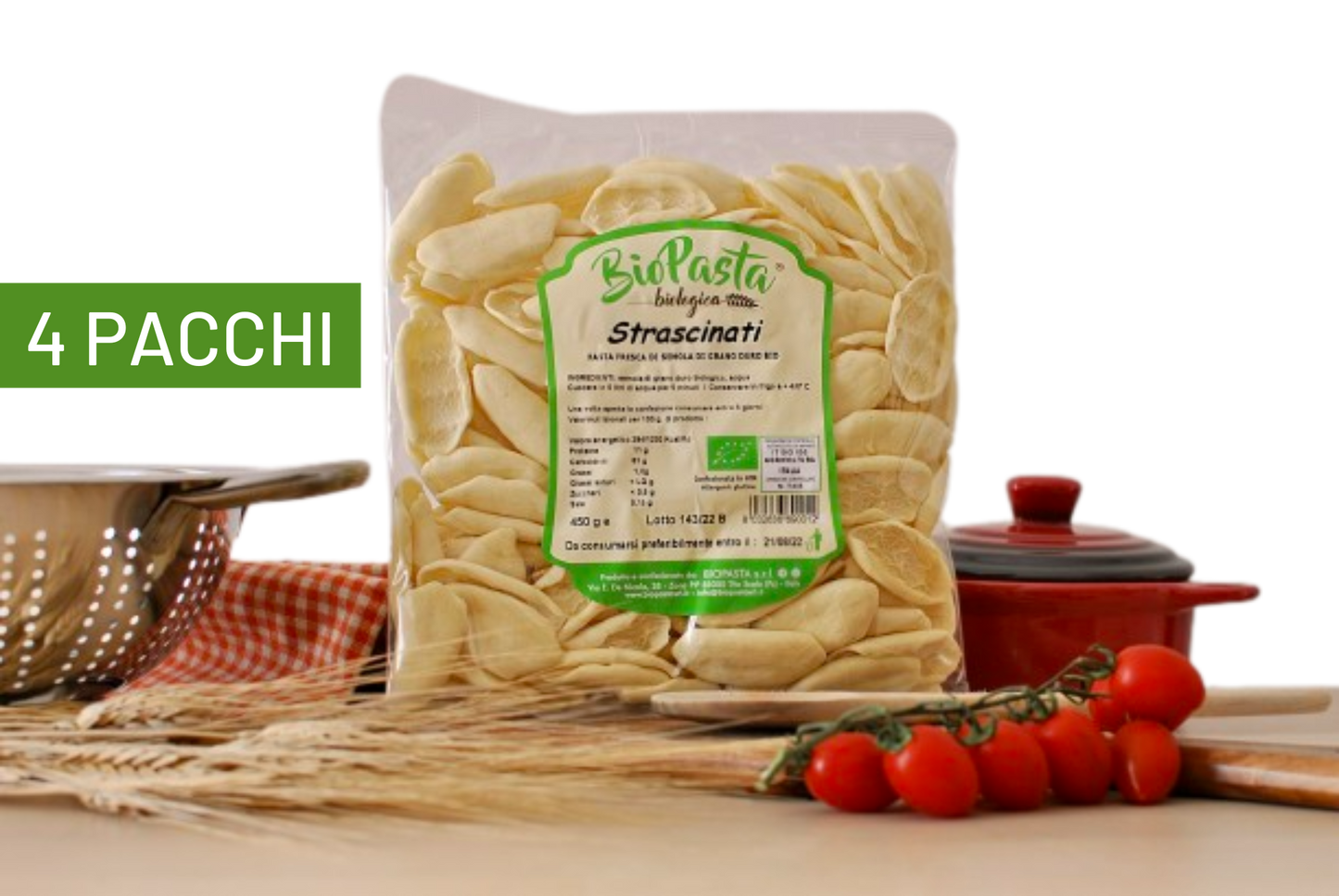 Strascinati secchi bio pasta artigianale tipica lucana Multipack da 4 pacchi
