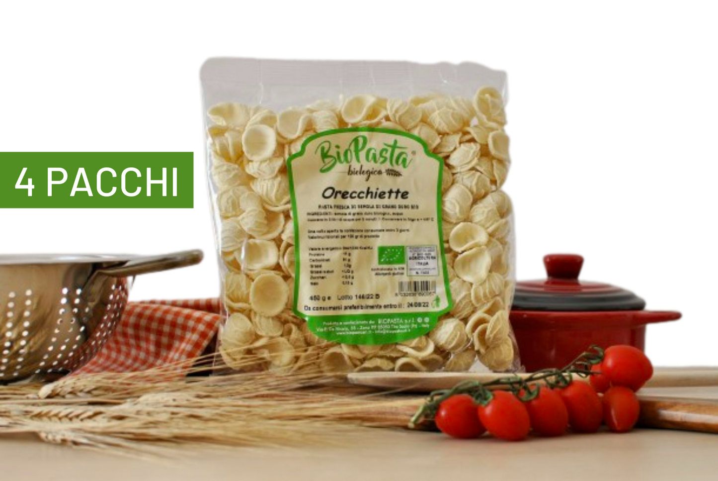 Orecchiette fresche bio pasta artigianale tipica lucana Multipack da 4 pacchi