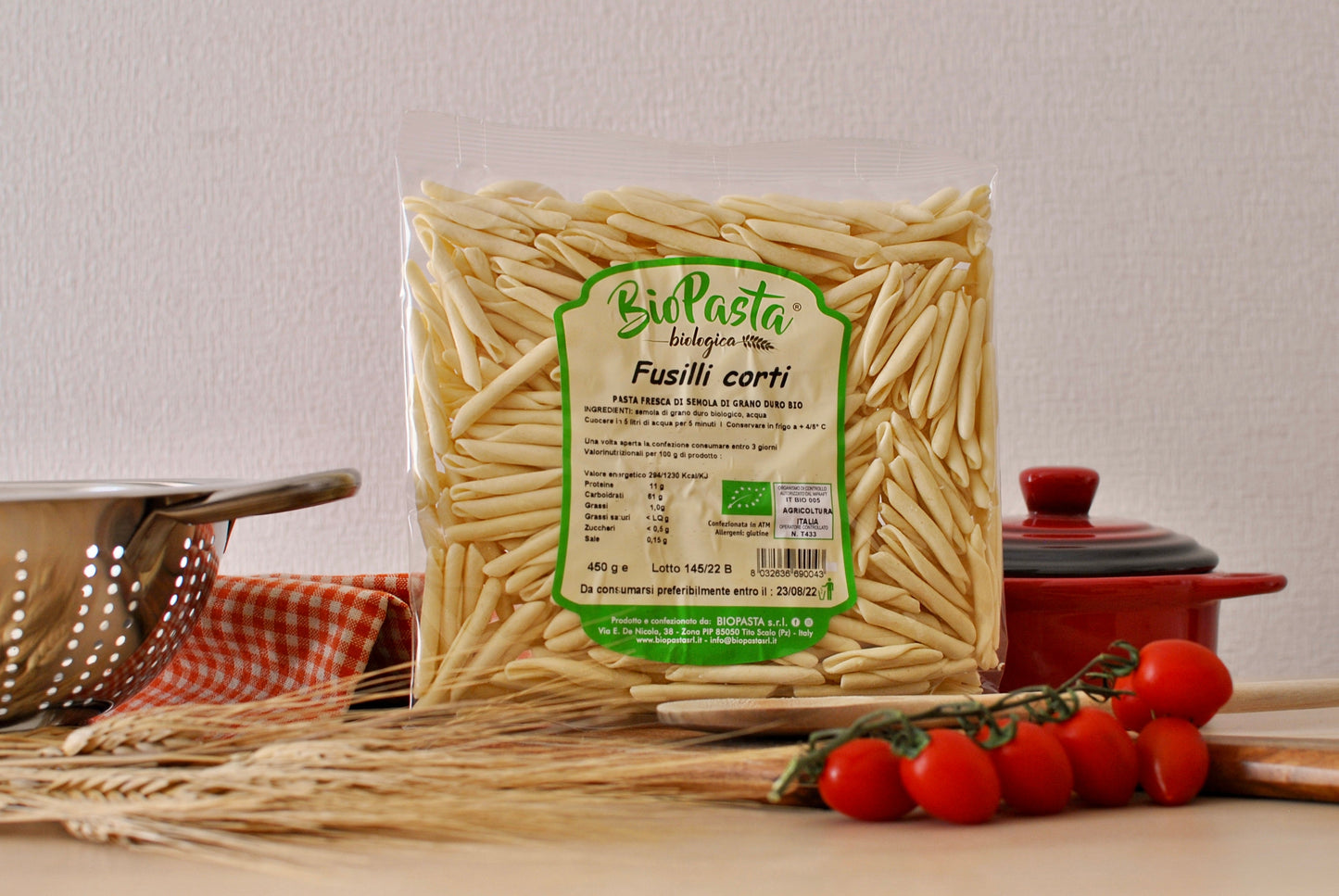 Fusilli Corti bio pasta artigianale secca tipica lucana Multipack da 4 pacchi