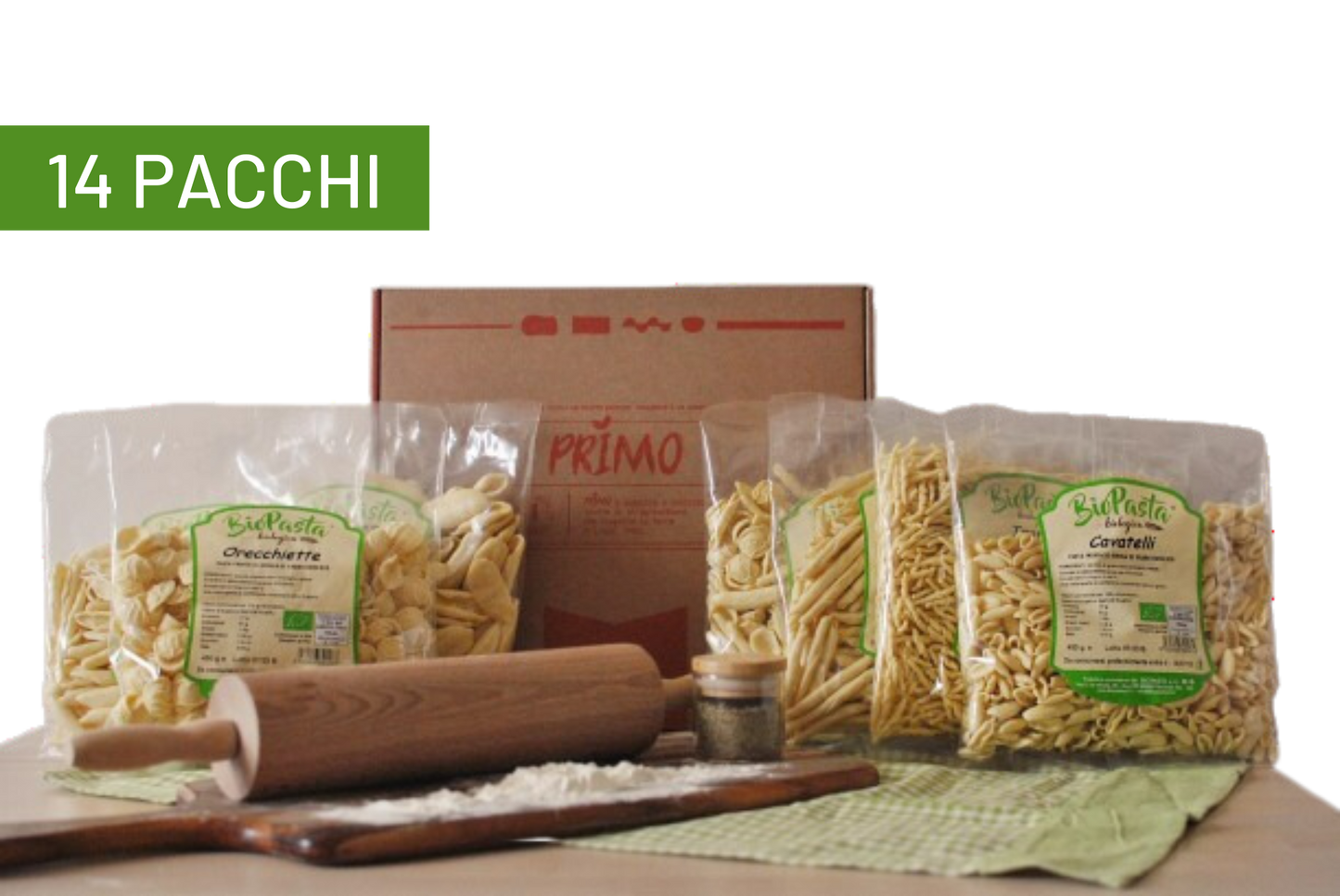 Pasta biologica secca artigianale tipica lucana Multipack da 14 confezioni