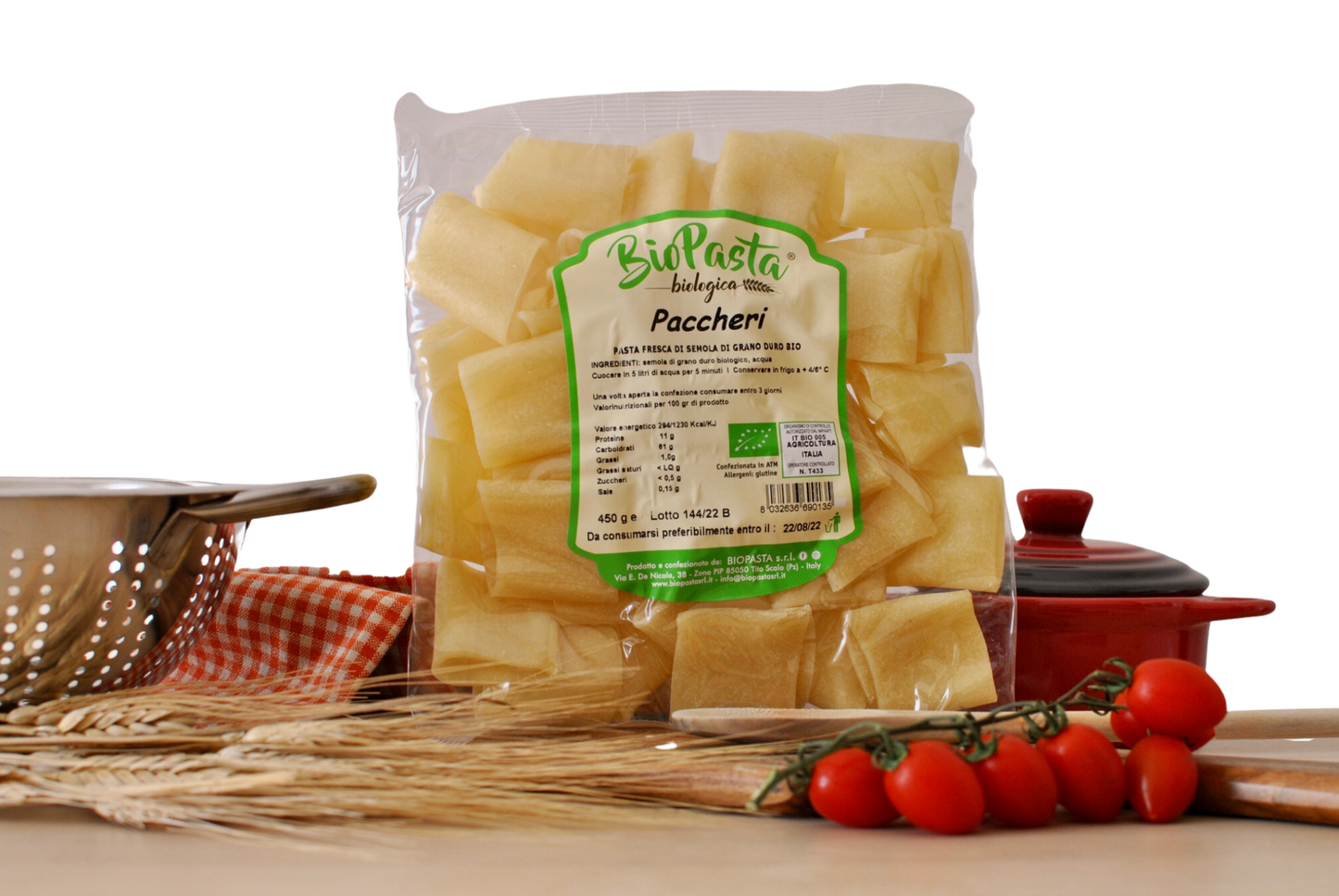 Paccheri freschi biologici pasta artigianale tipica lucana