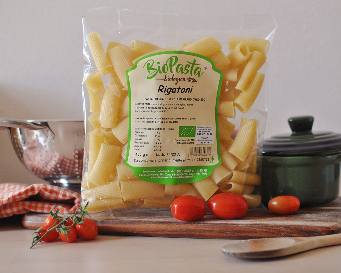 Rigatoni Freschi biologici pasta artigianale tipica lucana